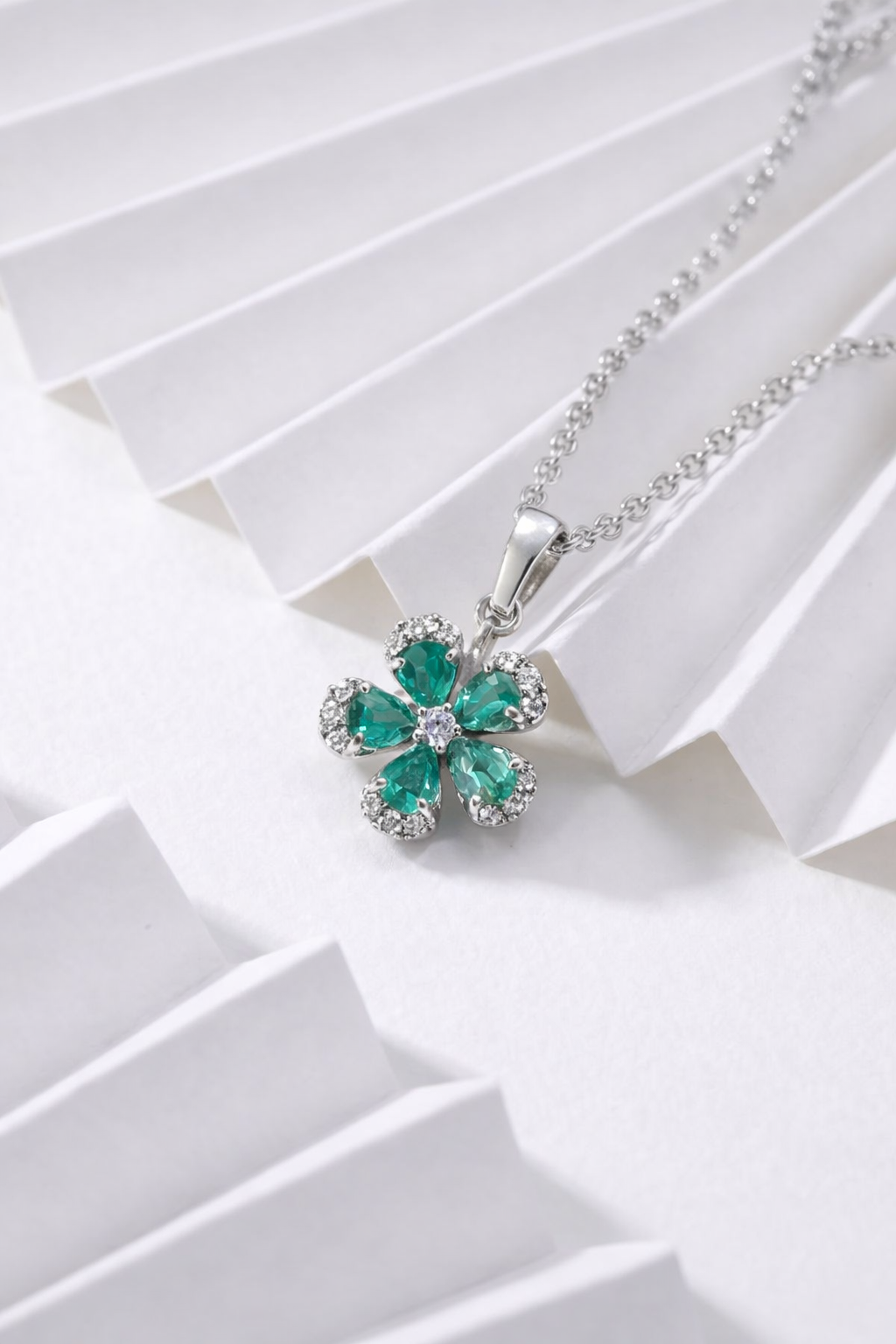 Natural Emerald And Diamond Pendant