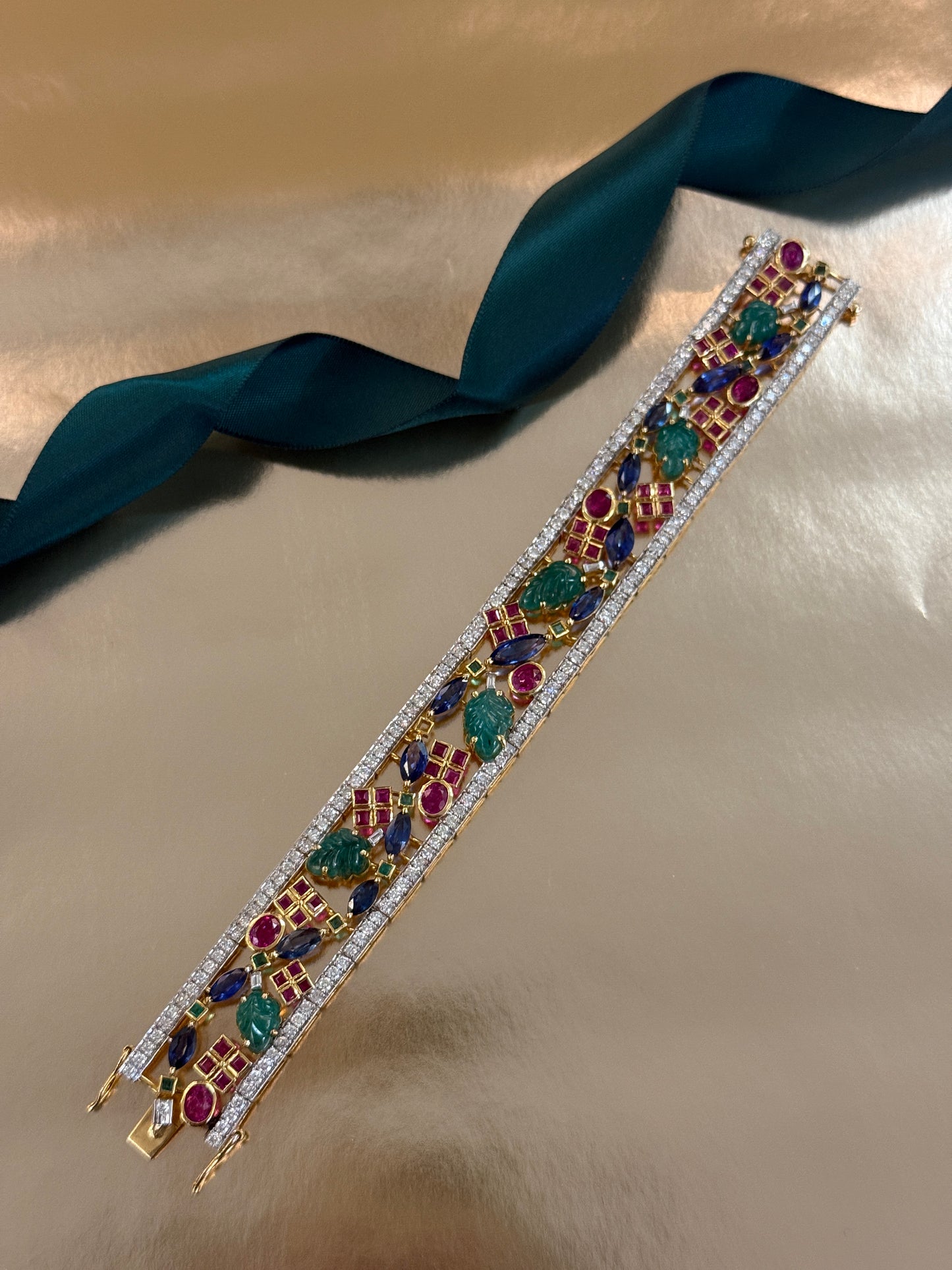 Multi Sapphires and Diamond Bracelet