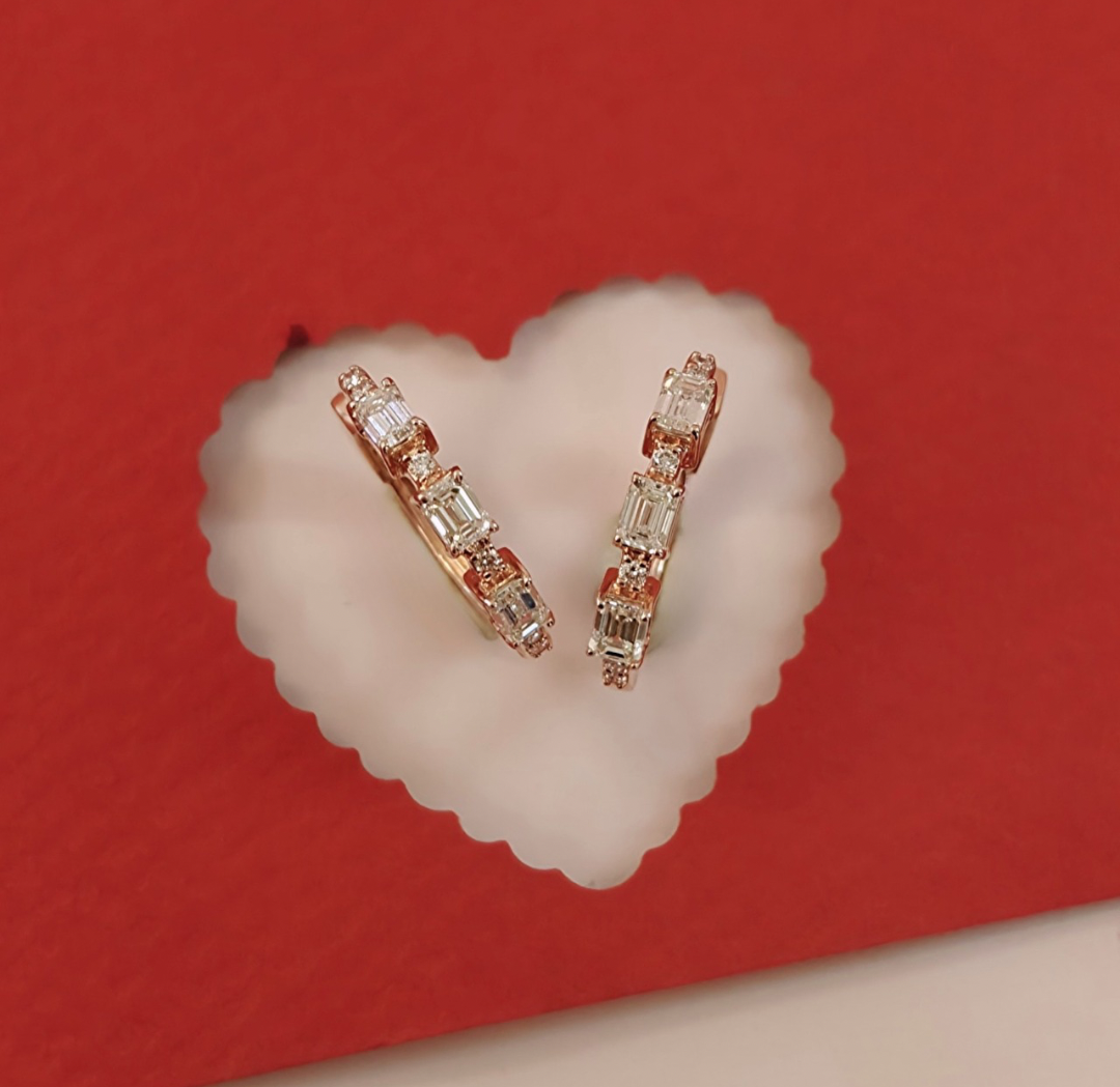 Natural Diamond Earring Hoops