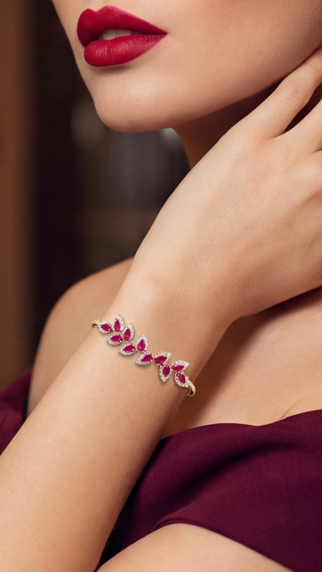 Natural Ruby and Diamond Bracelet