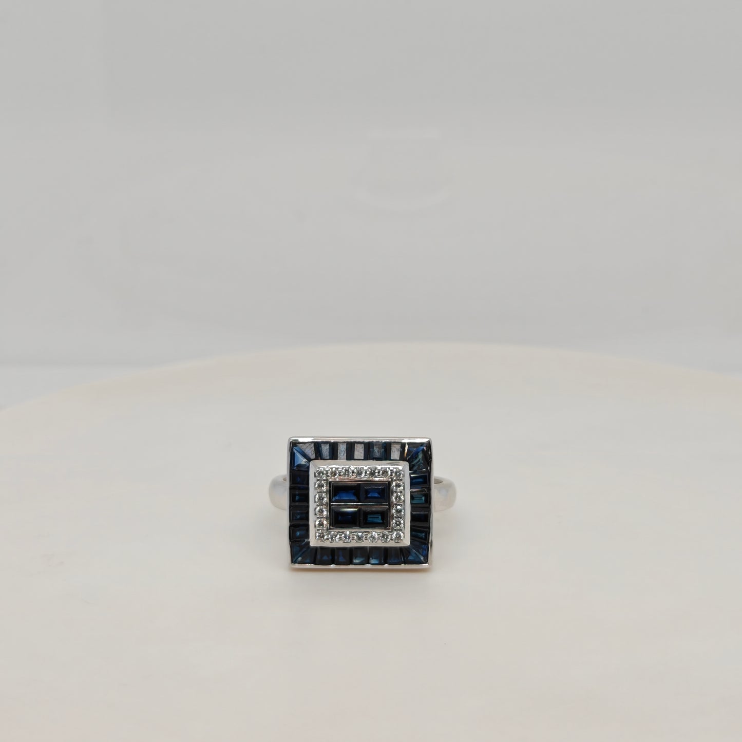Natural Blue Sapphire and Diamond Ring
