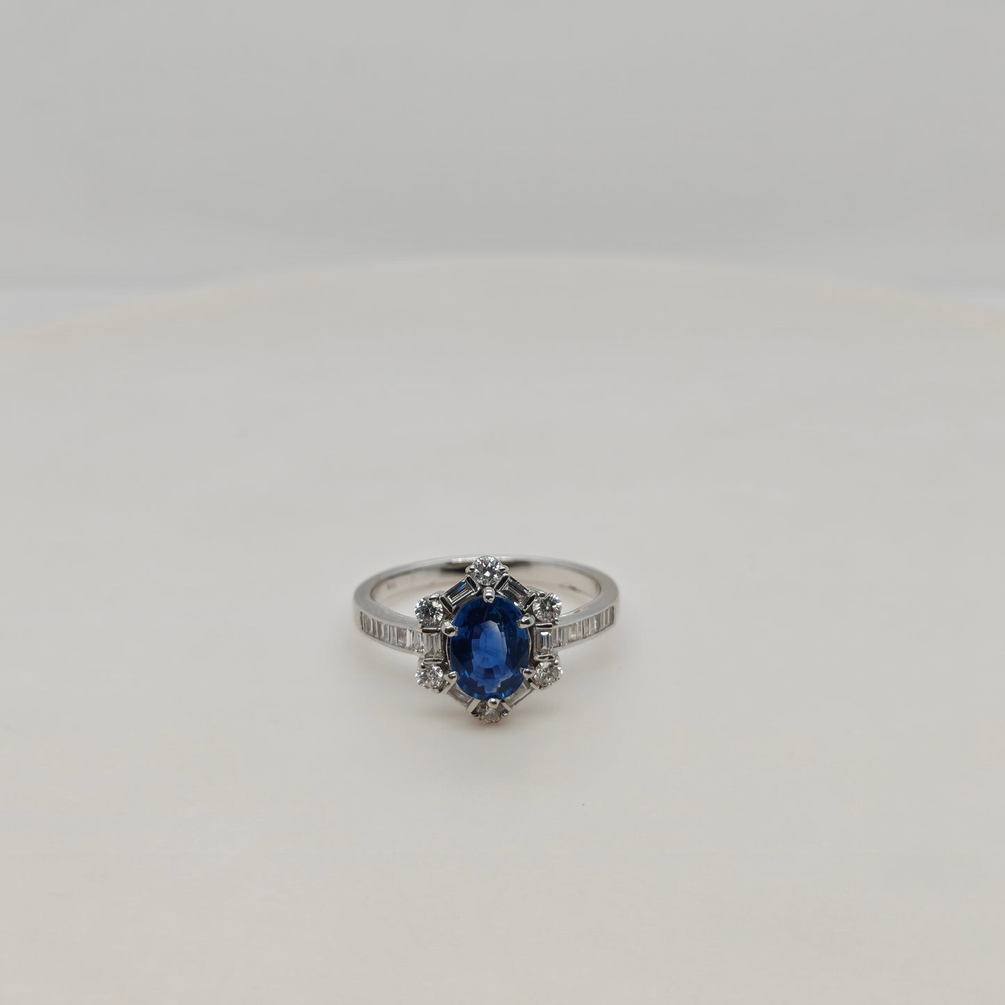 Natural Sapphire and Diamond Ring