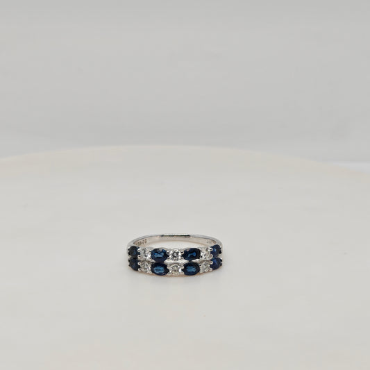 Natural Sapphire and Diamond Ring