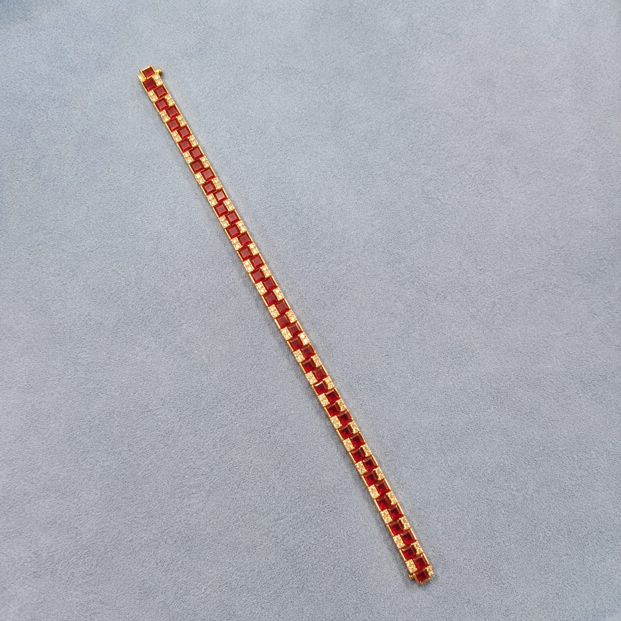 Natural Ruby Royale Diamond Tennis Bracelet