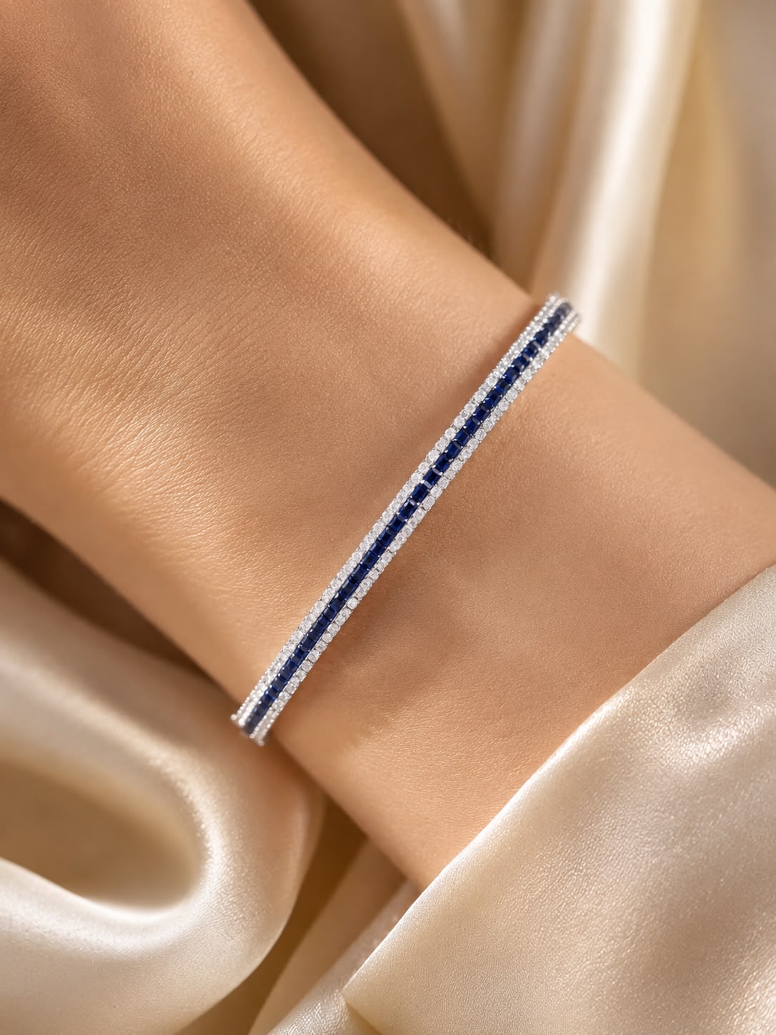 Natural Sapphire and diamond Bracelet