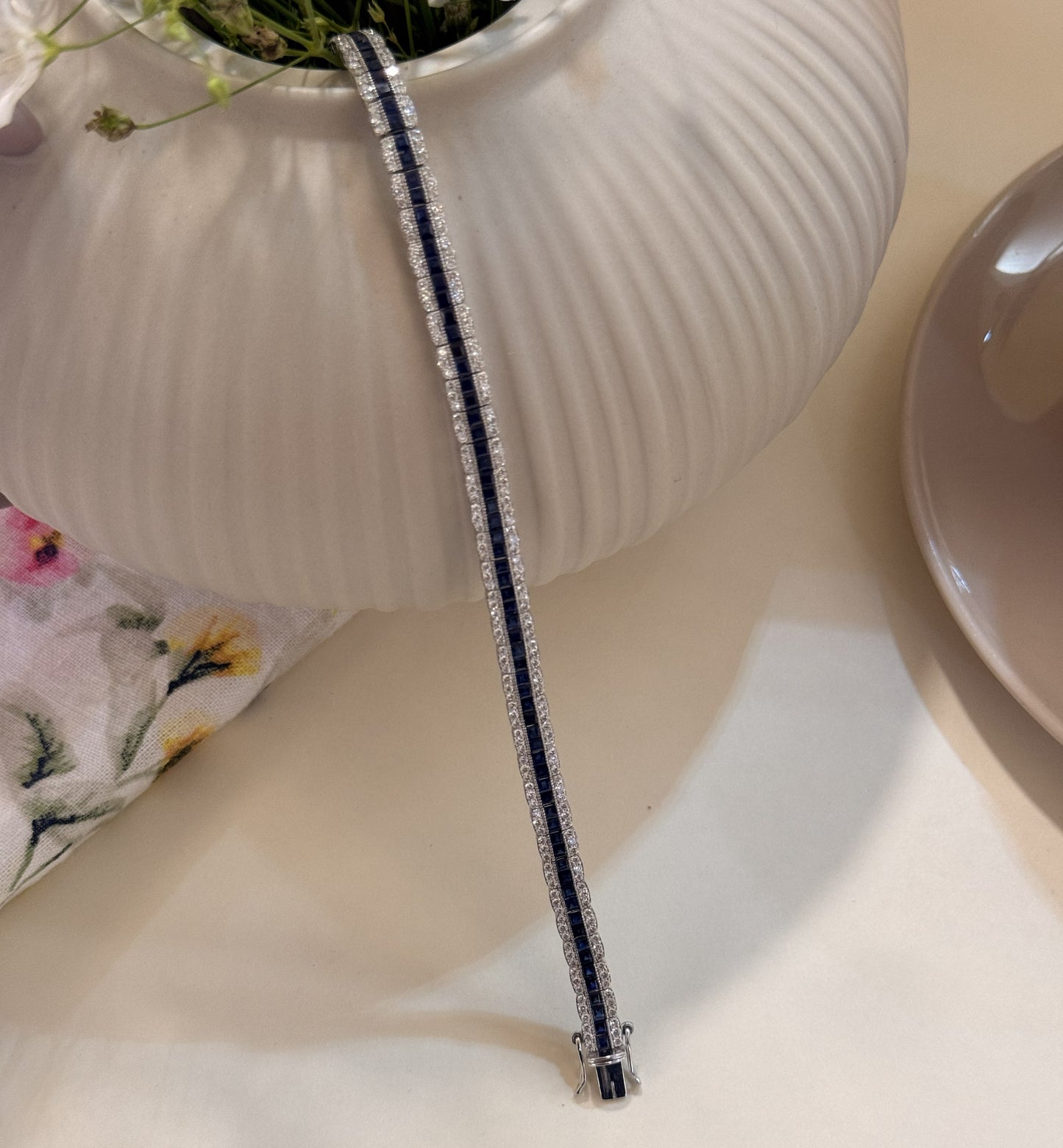Natural Sapphire and diamond Bracelet