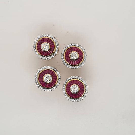 Natural Ruby and Diamond Kurta (Mens) Buttons