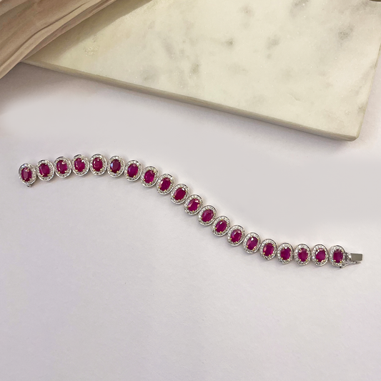 Burmese Rubies and Diamond Bracelet