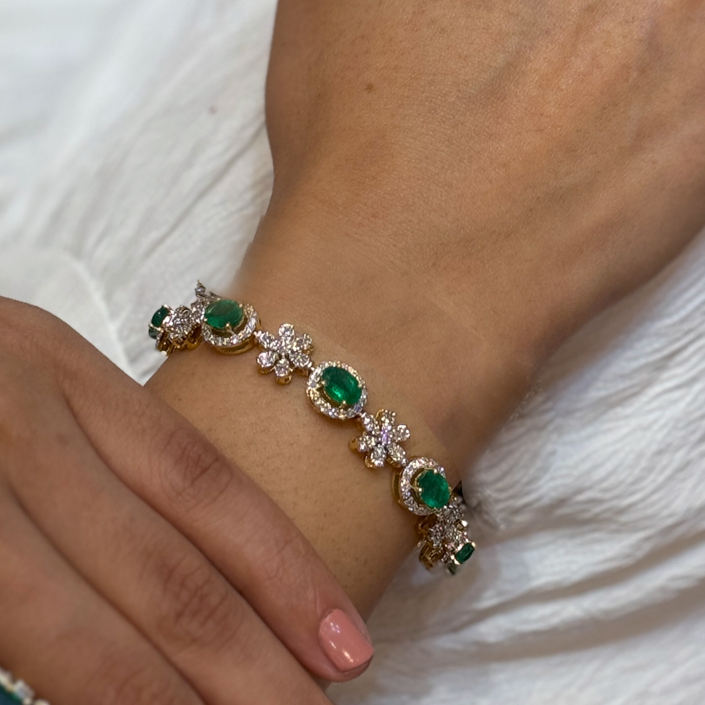 Emerald And Diamond Bracelet