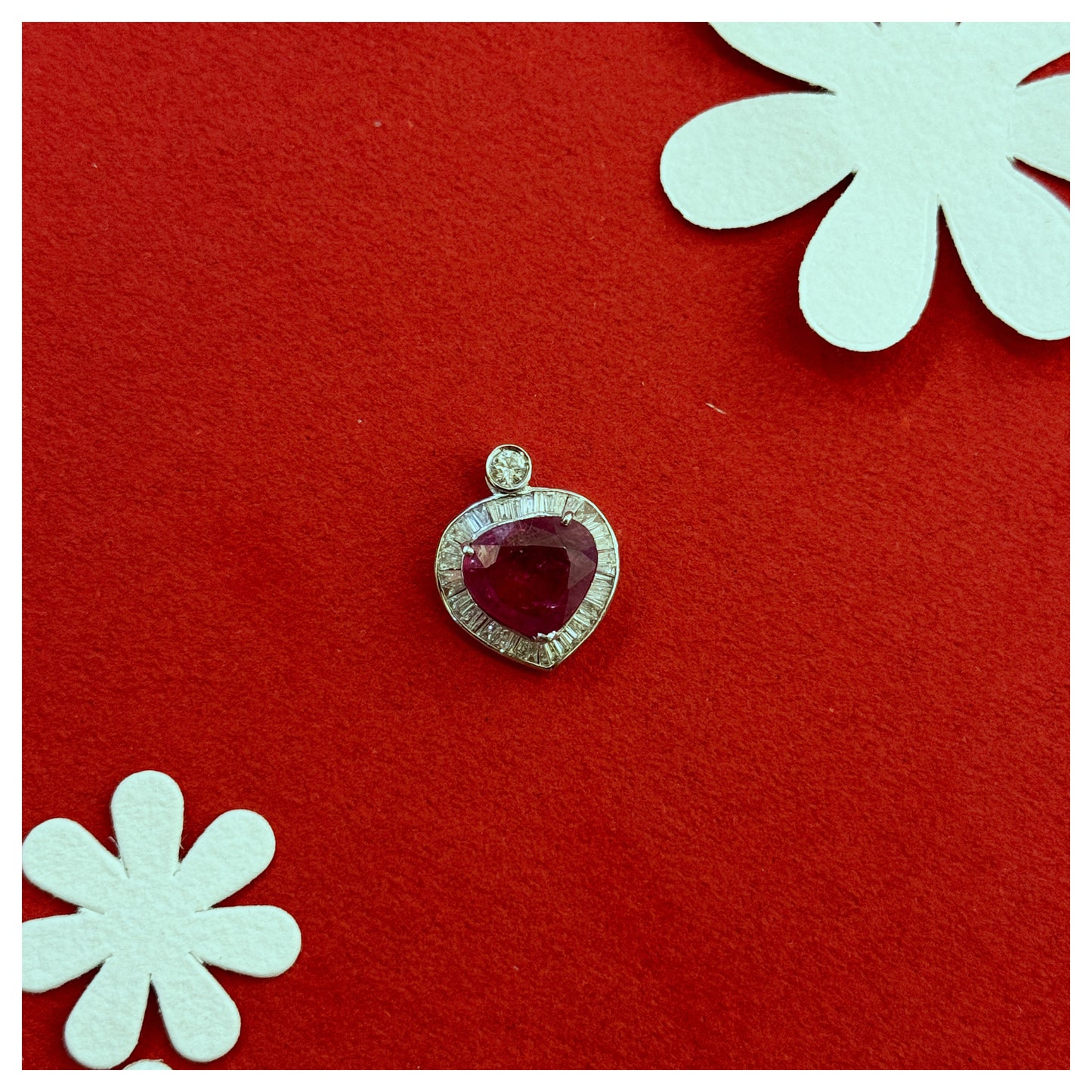 Natural Ruby and Diamond Pendant