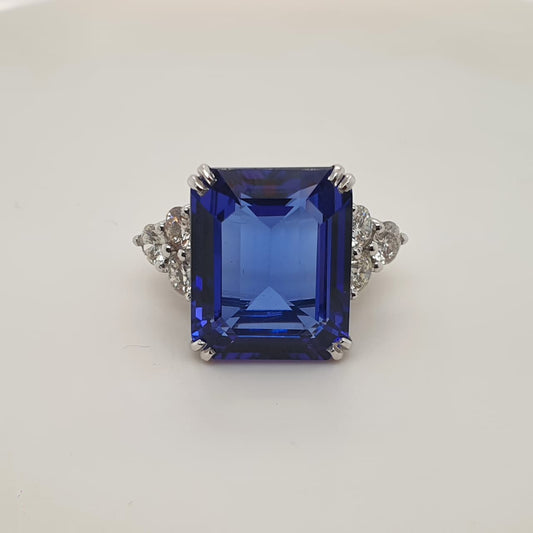 Tanzanite And Natural Diamond Ring