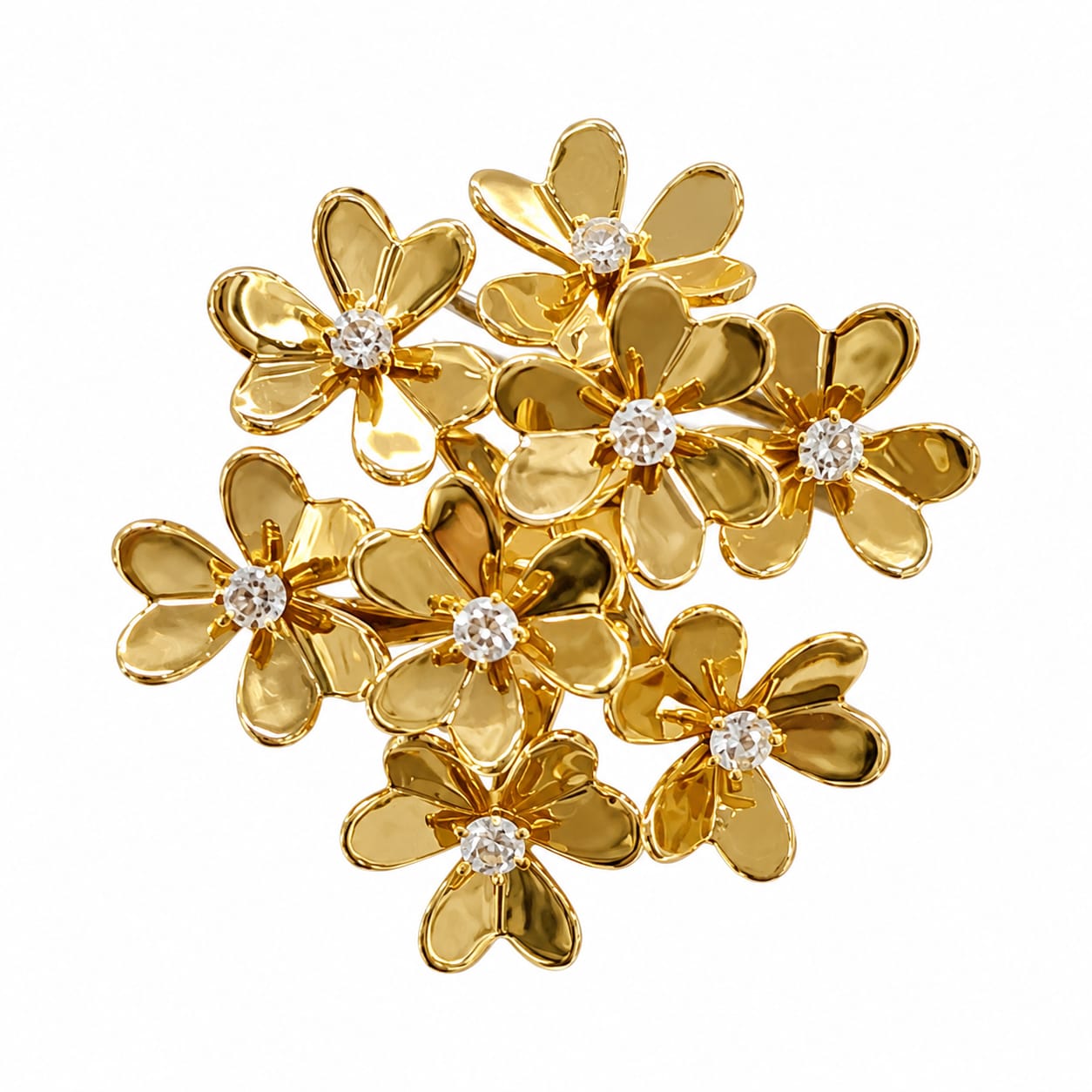 Golden Petals Natural Diamond Ring