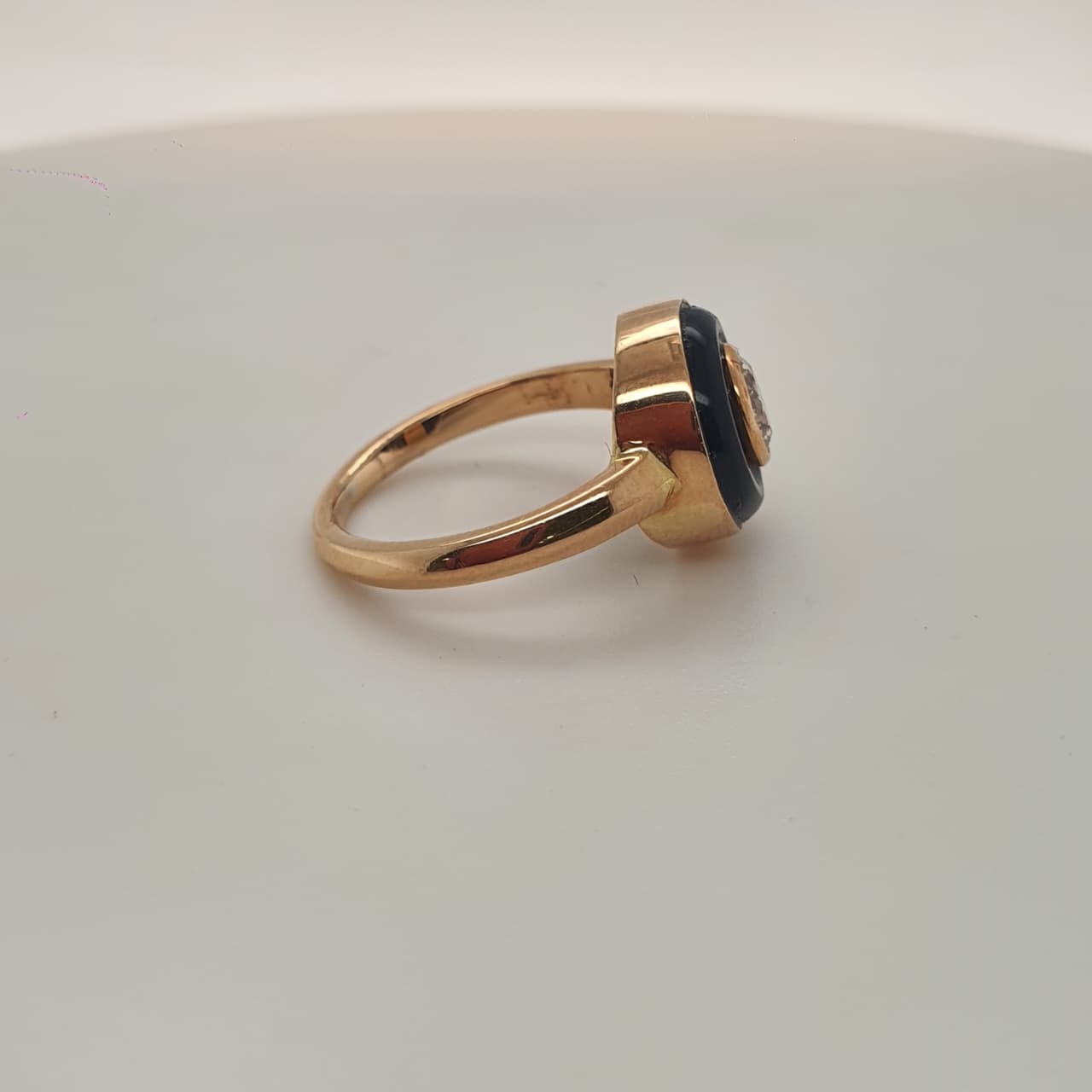 Golden Aura Onyx & Natural Diamond Ring