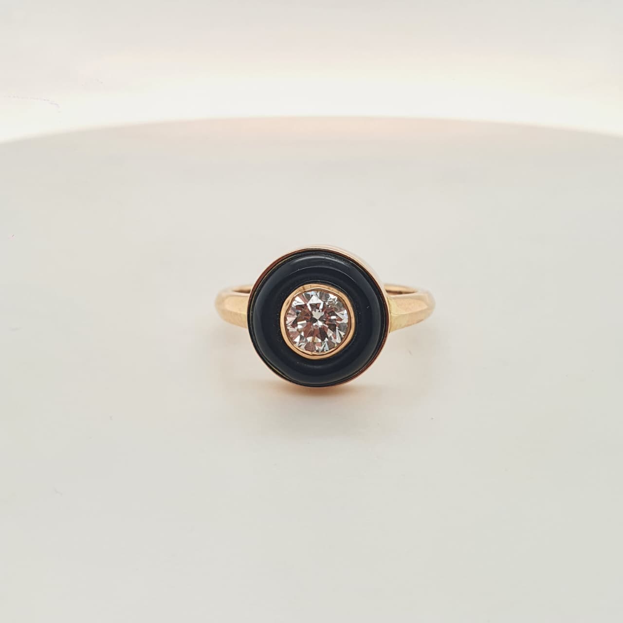Golden Aura Onyx & Natural Diamond Ring