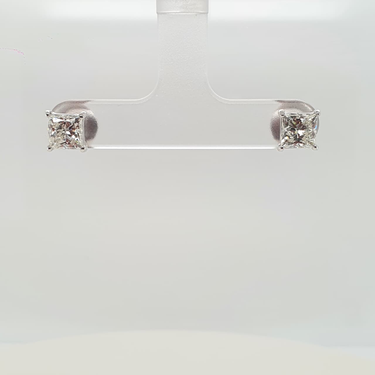 Natural Princess Cut Diamond Majestic Twins Studs
