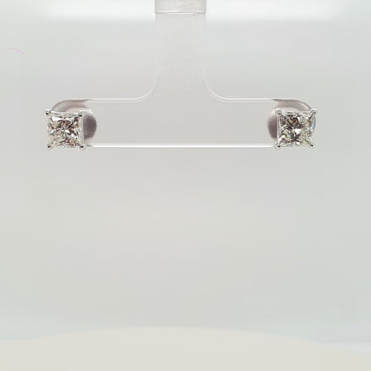 Natural Princess Cut Diamond Majestic Twins Studs