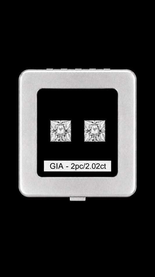 Imperial Twins Natural Princess Cut Diamonds