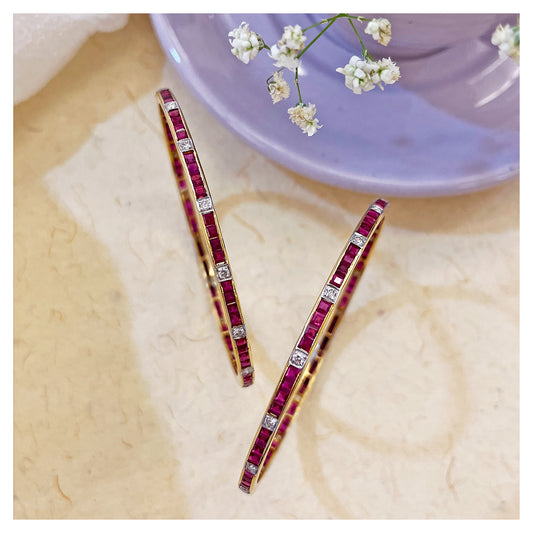 Ruby and Diamond Bangles