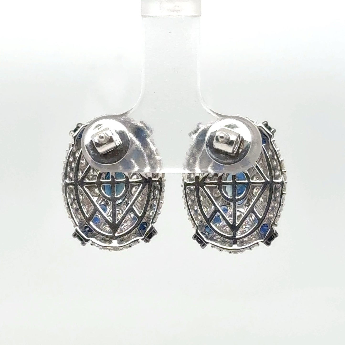 Natural Sapphire and Diamond Earring Studs