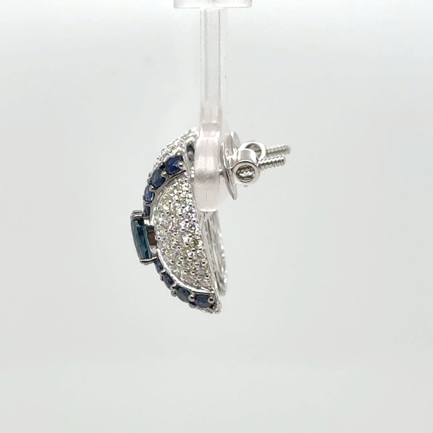 Natural Sapphire and Diamond Earring Studs