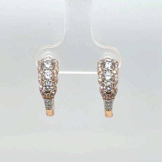 Natural Diamond Earring Hoop