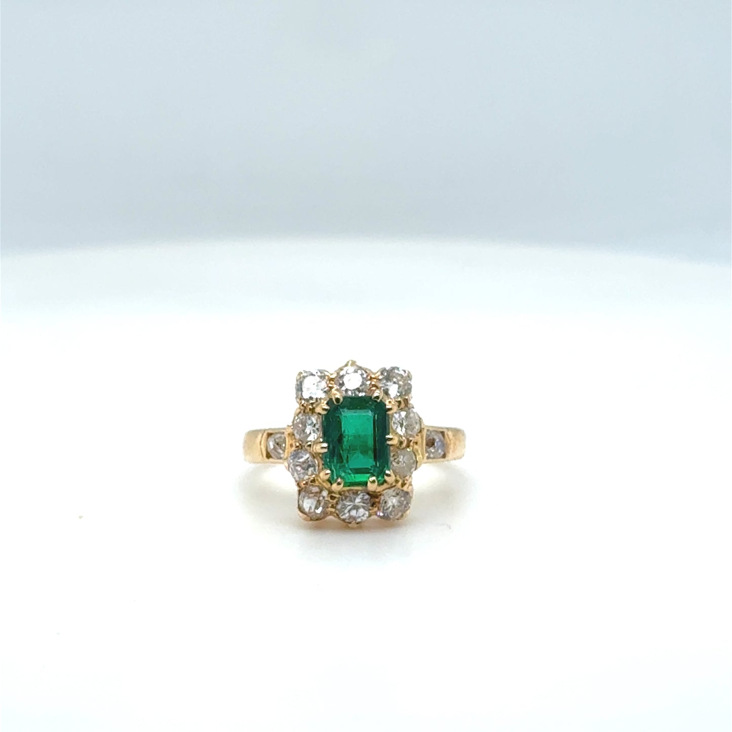 Natural Emerald and Diamond Ring