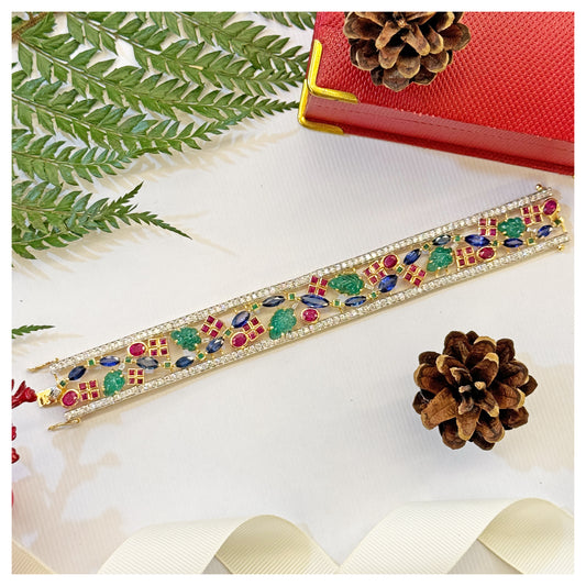 Multi Sapphires and Diamond Bracelet