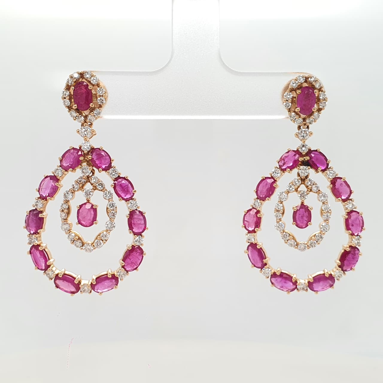 Natural Ruby and Diamond Earring