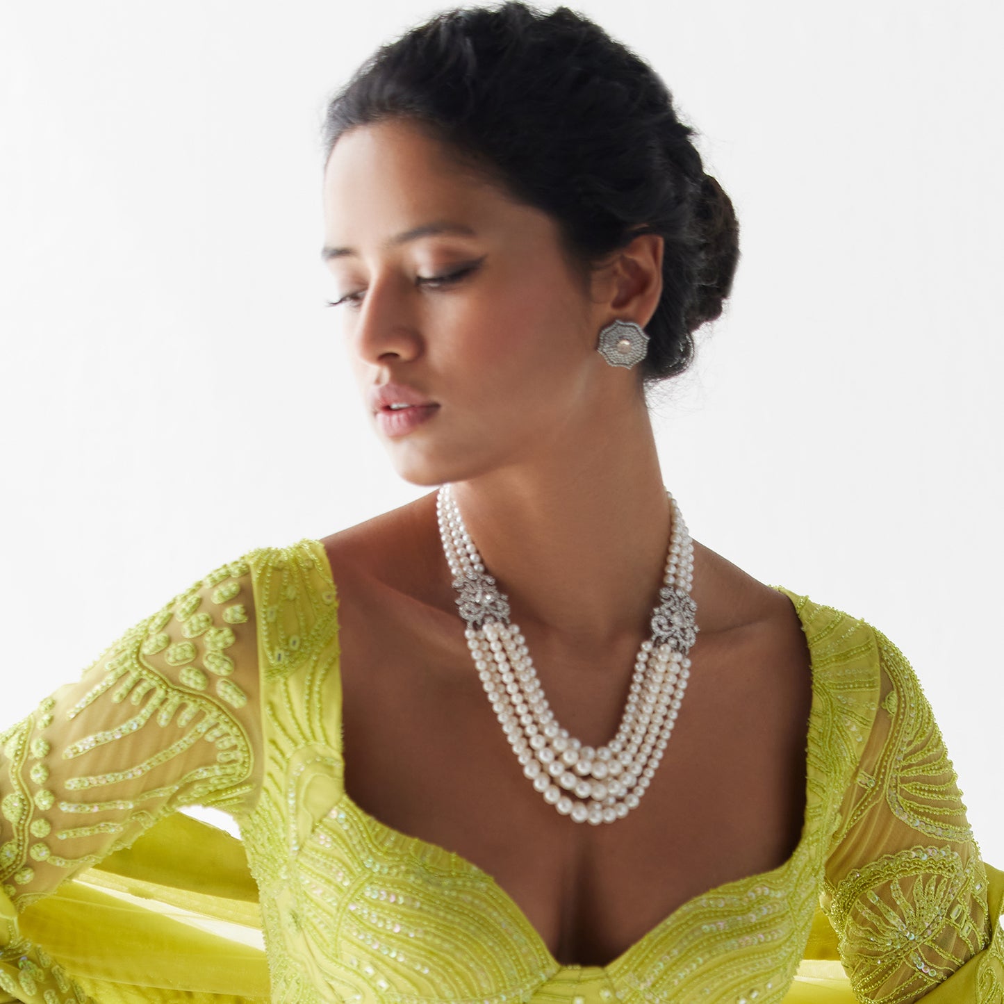 Natural Akoya Pearl and Rose-Cut Diamond Necklace