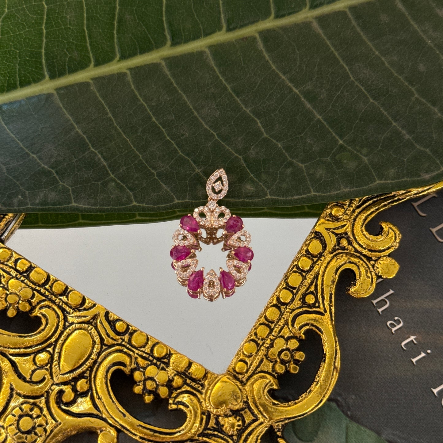 Royal Glow Natural Diamond and Ruby Pendant