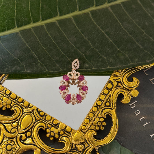 Royal Glow Natural Diamond and Ruby Pendant