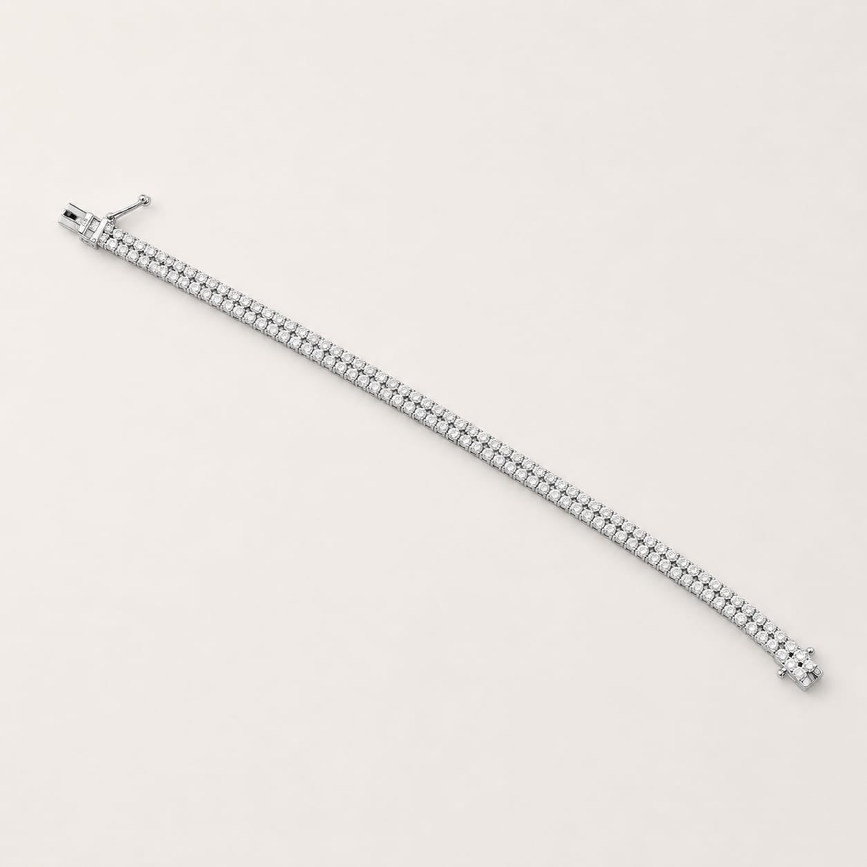 Classic Gold & Natural Diamond Tennis Bracelet