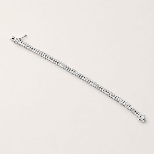Classic Gold & Natural Diamond Tennis Bracelet